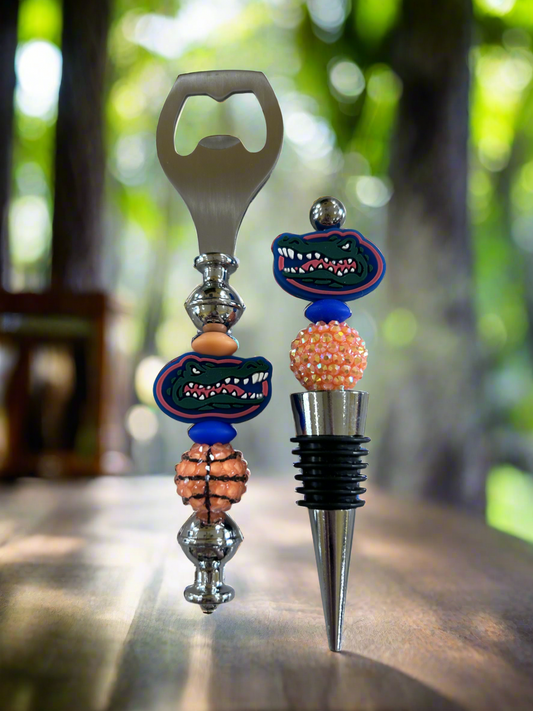 Florida Gators Basketball Custom Beaded Bottle Opener and Wine Stopper