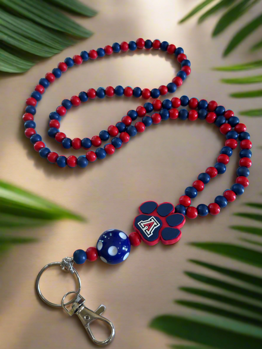 University of Arizona Wildcats Custom Beaded Lanyard