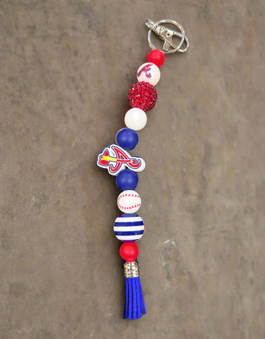Atlanta Braves Baseball MLB Beaded Keychain