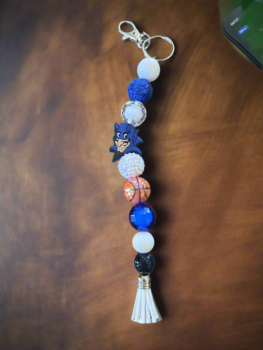 Duke University Basketball Custom Beaded Keychain
