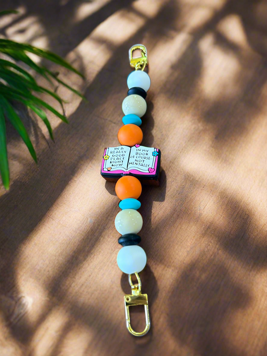 Custom Beaded Kindle/Electronic Book Reader “A Good Place in Book not Mentally” Strap