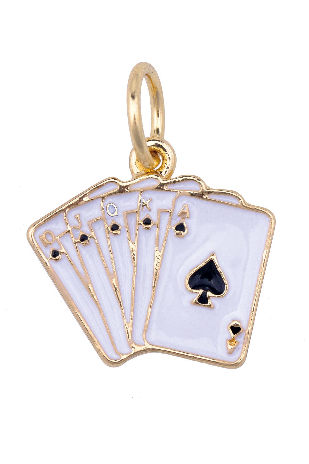 Royal Flush Charm in Shiny Gold
