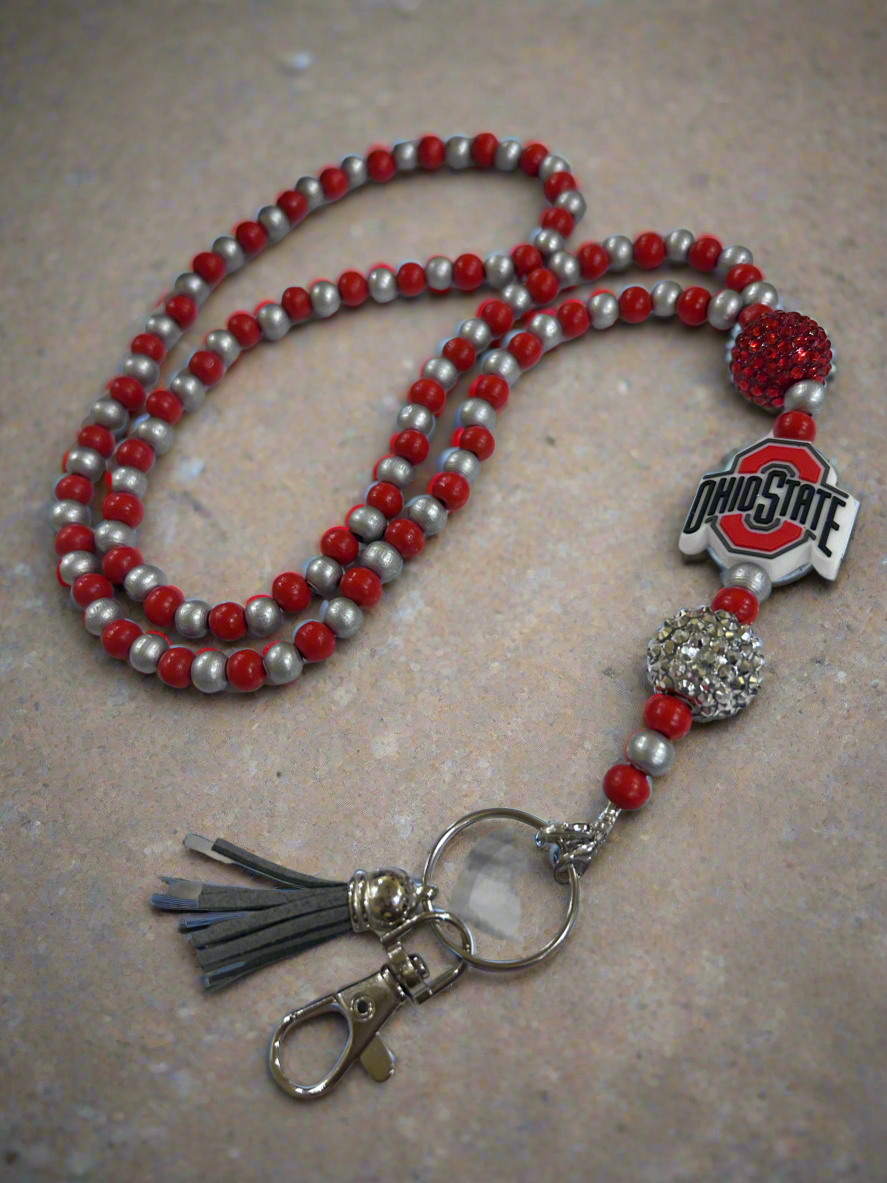 Ohio State Buckeyes Beaded Lanyard
