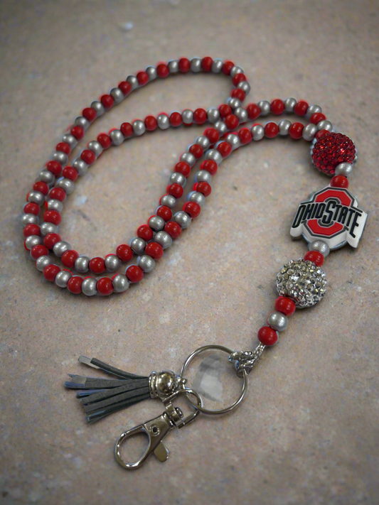 Ohio State Buckeyes Beaded Lanyard