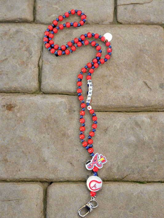 Atlanta Braves Custom Beaded Lanyard