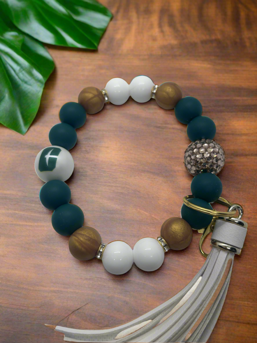 UNCC University of North Carolina at Charlotte 49ers Silicone Beaded Keychain Wristlet