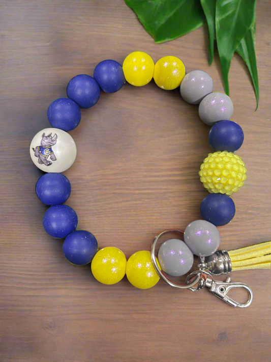Gaston Rhinos Silicone Beaded Keychain Wristlet