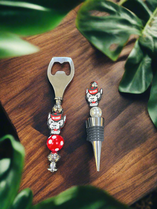 NCSU North Carolina State University Wolfpack Wine Cork and Bottle Opener