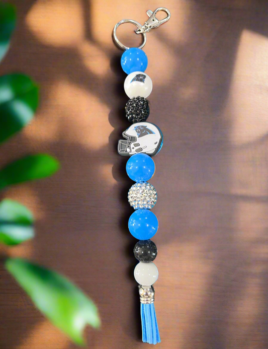 Carolina Panthers NFL custom Beaded Keychain