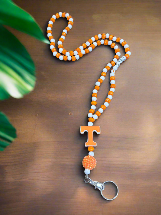 University of Tennessee Volunteers Hand Beaded Lanyard