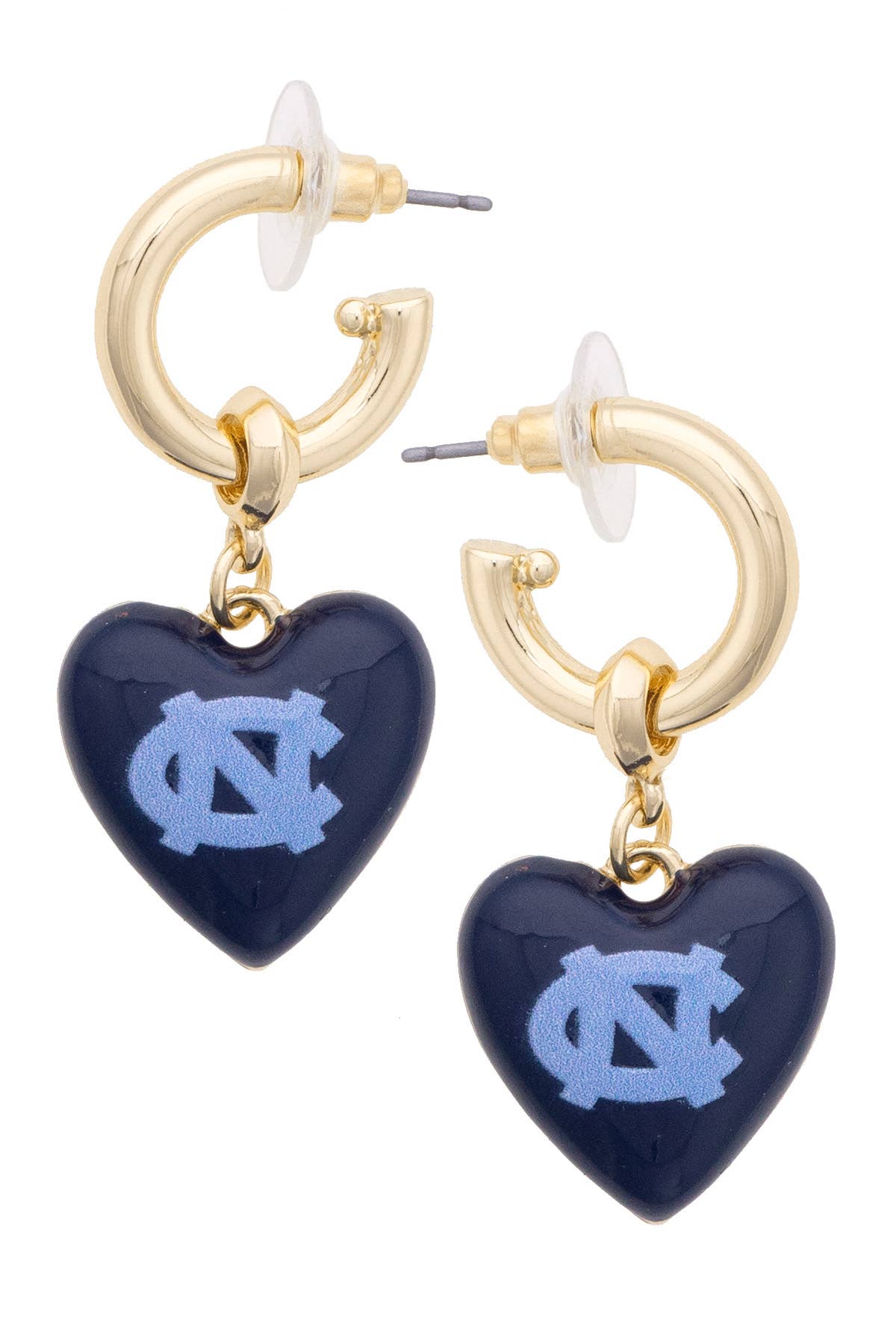 North Carolina Tarheels Heart Drop Earrings