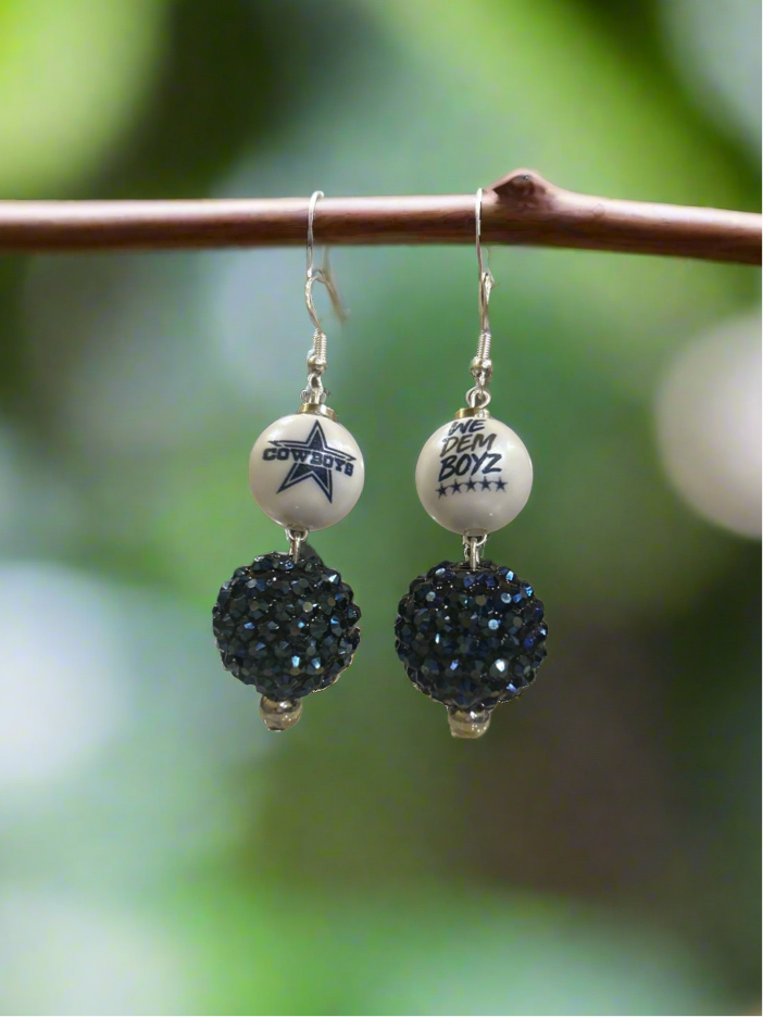 Dallas Cowboys NFL Custom Beaded Gameday Earrings