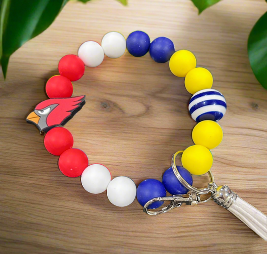 St. Louis Cardinals MLB Custom Silicone Beaded Wristlet Keychain