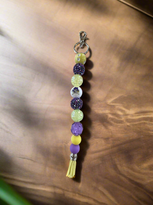 ECU East Carolina University Pirates Custom Beaded Keychain