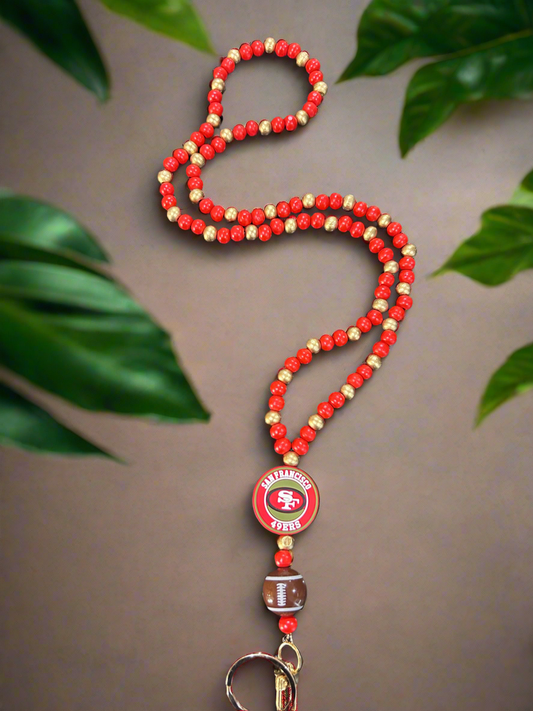 San Francisco 49ers Custom Beaded Lanyard