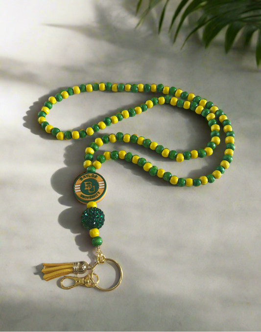 Baylor University Bears Custom Beaded Lanyard