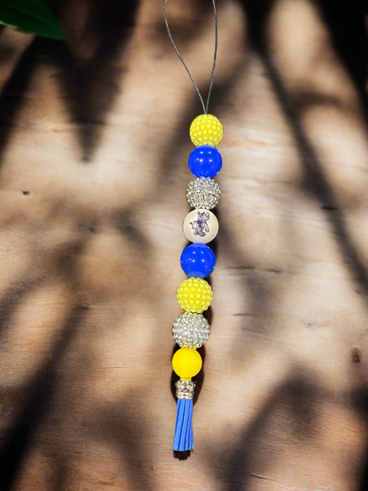 Gaston Rhinos Custom Beaded Car Charm