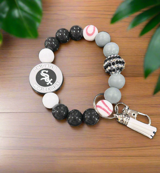 Chicago White Sox MLB Silicone Beaded Keychain Wristlet