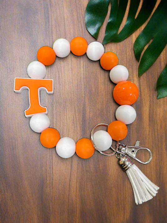 University of Tennessee Volunteers Silicone Beaded Keychain Wristlet