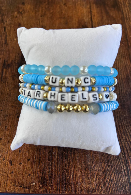 UNC Tar Heels Bracelet Stack