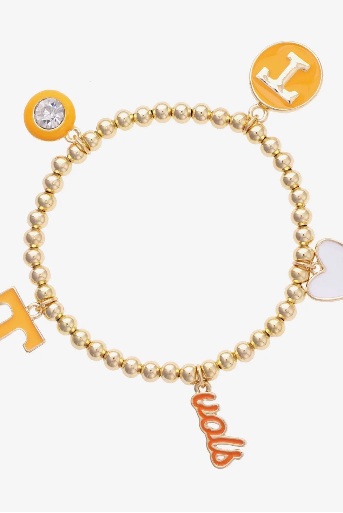 Tennessee Vols Enamel Icons Charm Bracelet in Shiny Gold