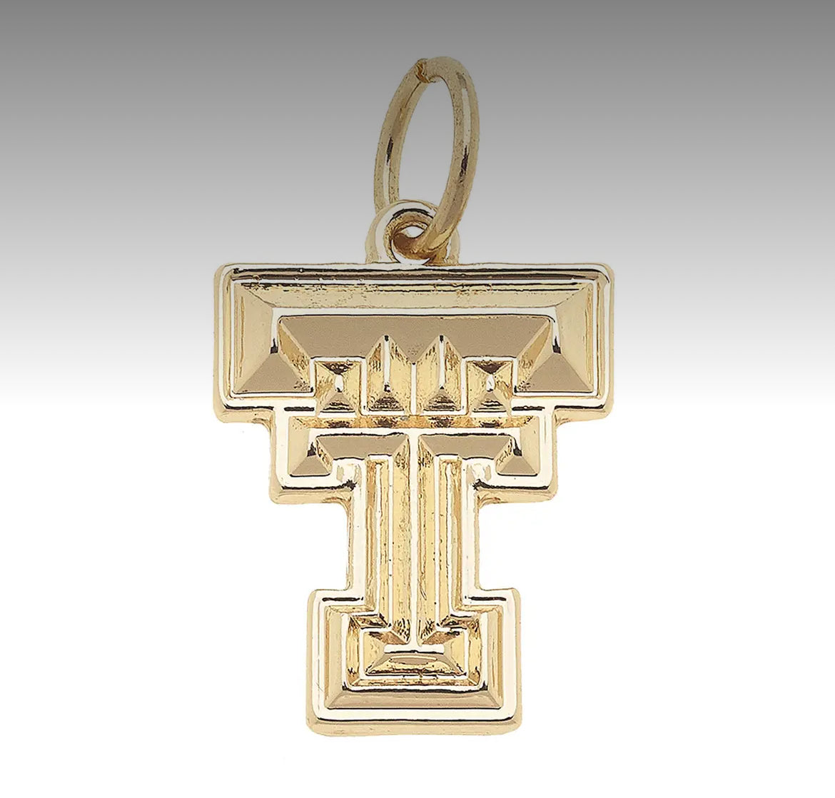 Texas Tech Red Raiders Enamel Logo Charm (Canvas Style) on 18K Gold PVD Stainless Steel Paperclip Carabiner Charm Holder 18” + 2” Extension Necklace