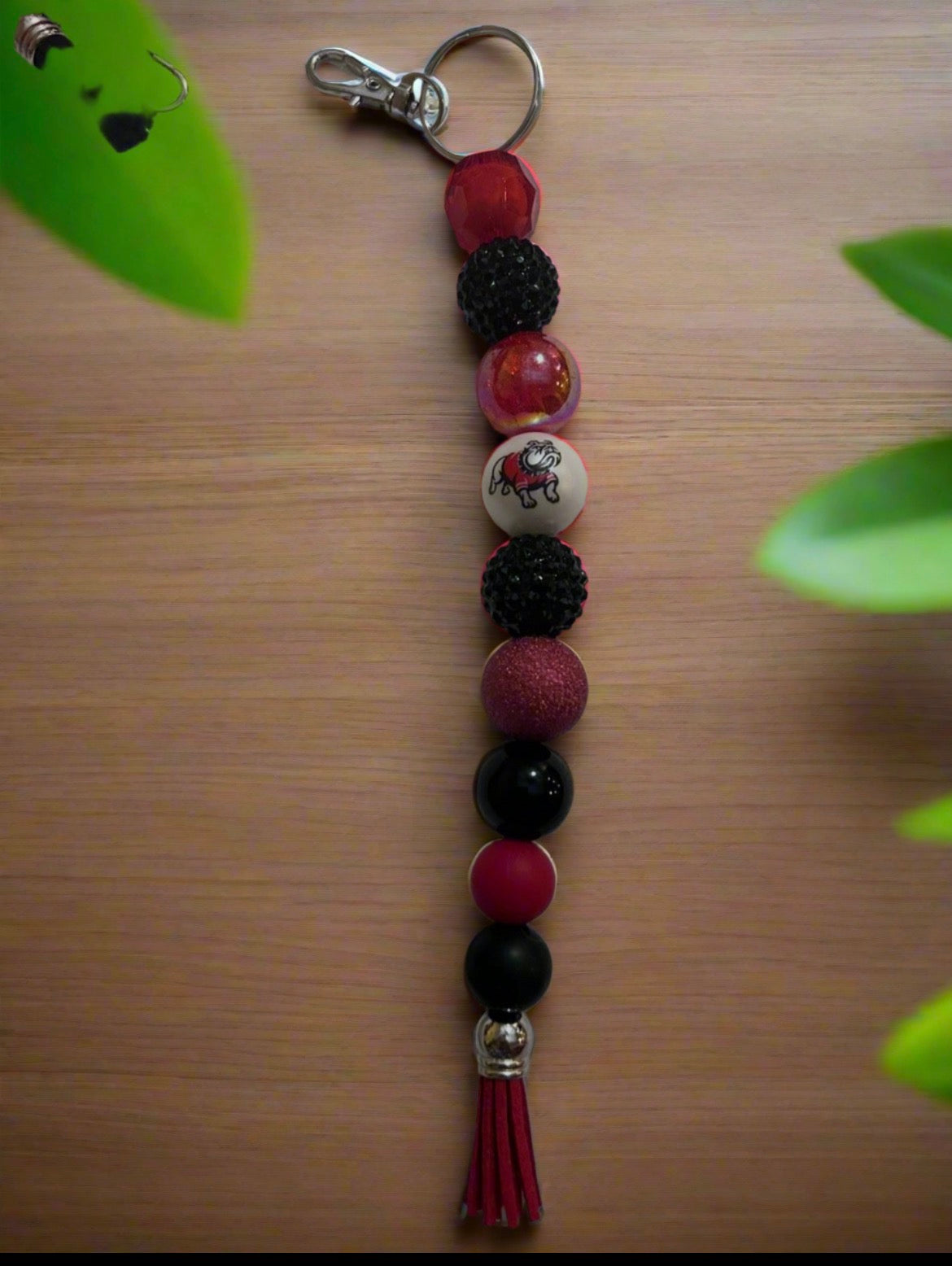 Gardner Webb Bulldogs Custom Beaded Keychain