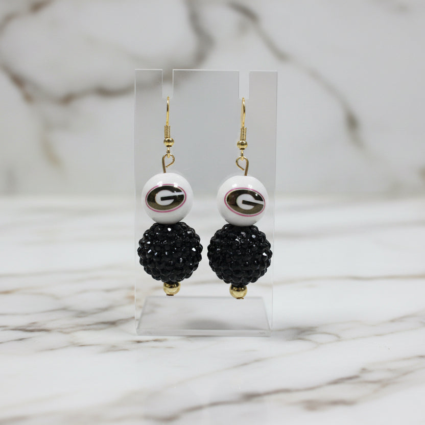 UGA University of Georgia Bulldogs Custom Beaded Gameday Earrings