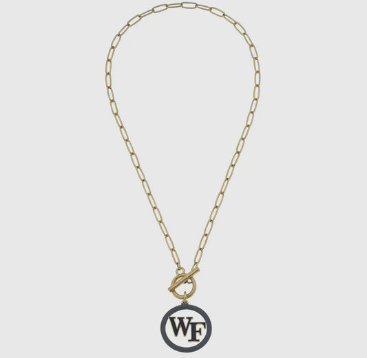 Wake Forest Demon Deacons Logo Enamel T-Bar Necklace