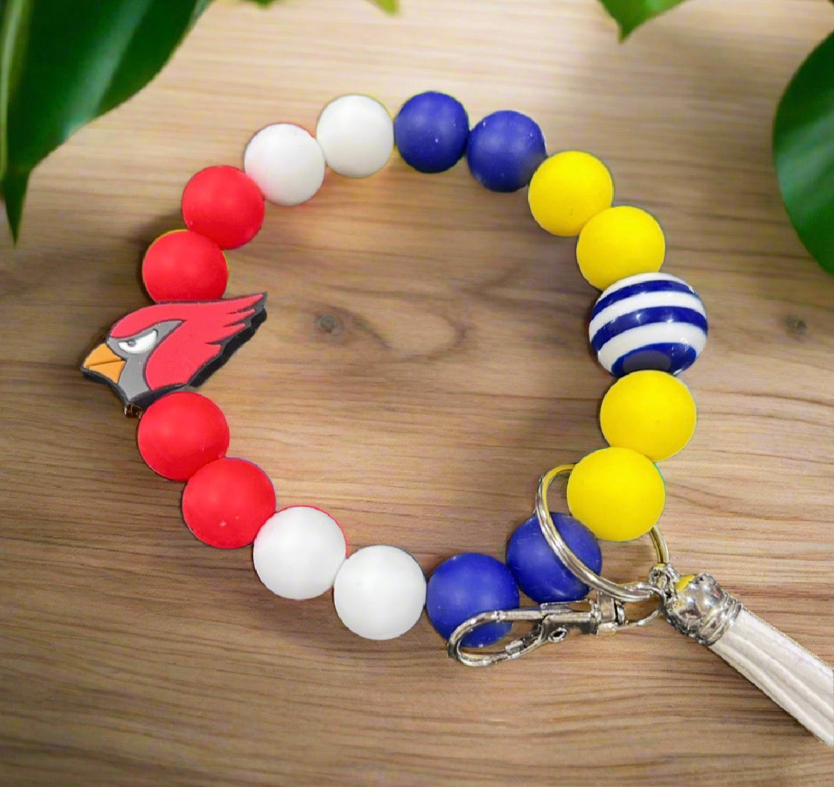 Louisville Cardinals Silicone Beaded Keychain Wristlet