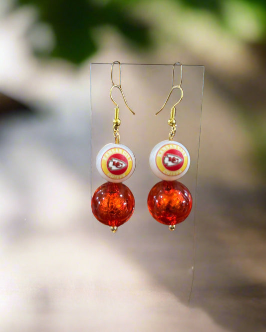 Kansas City Chiefs Custom Beaded Gameday Earrings