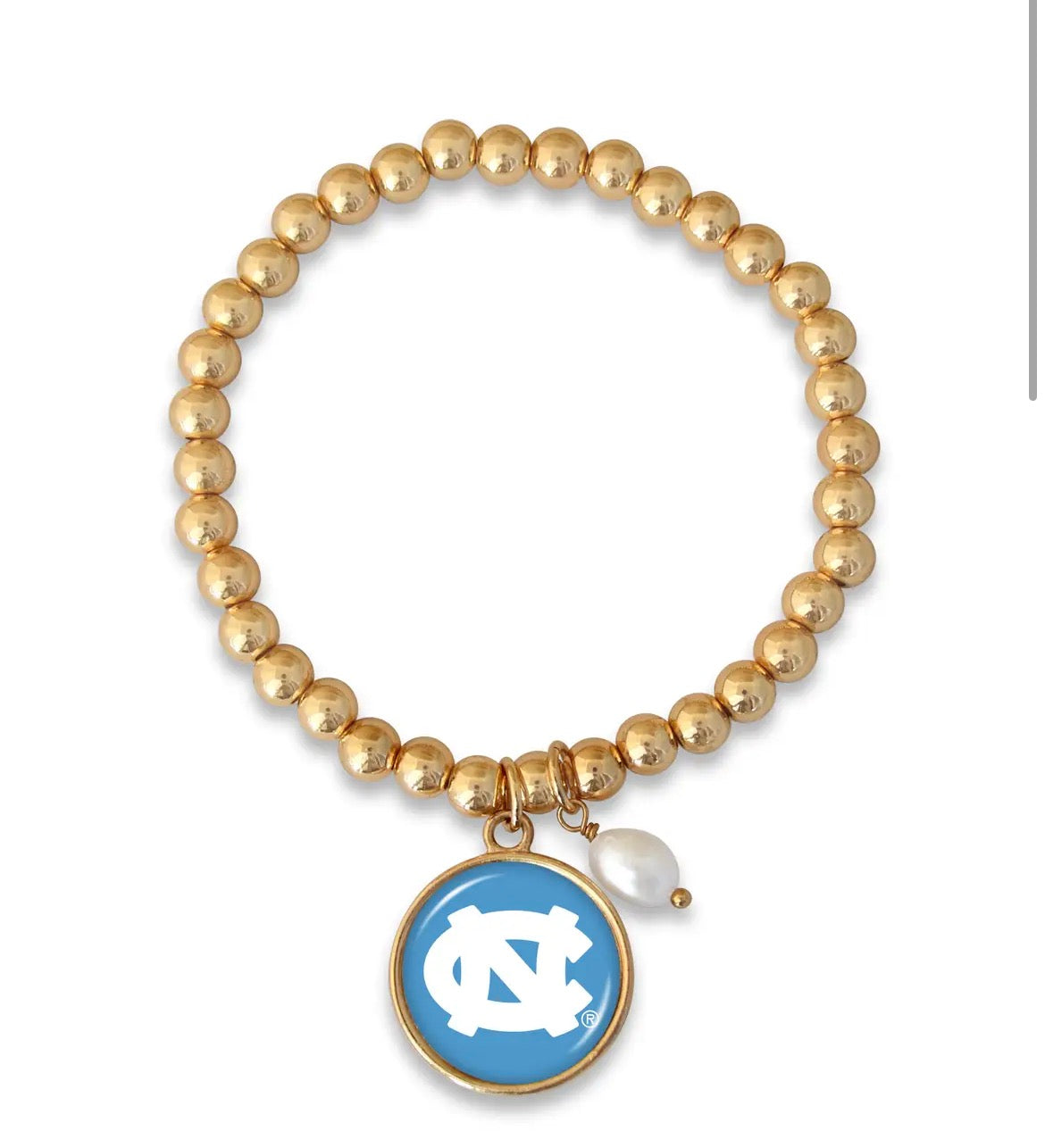 North Carolina Tar Heels Bracelet with Pearl Accent