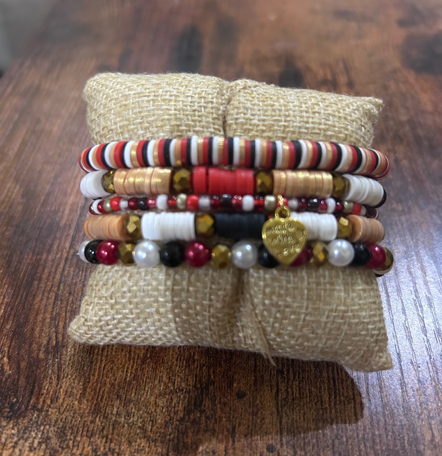 San Francisco 49ers NFL Custom Beaded Bracelet Stack