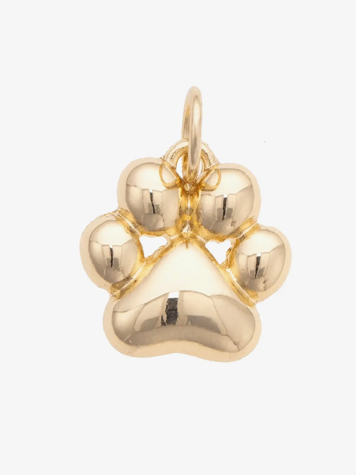 Puffy Paw Charm in Shiny Gold
