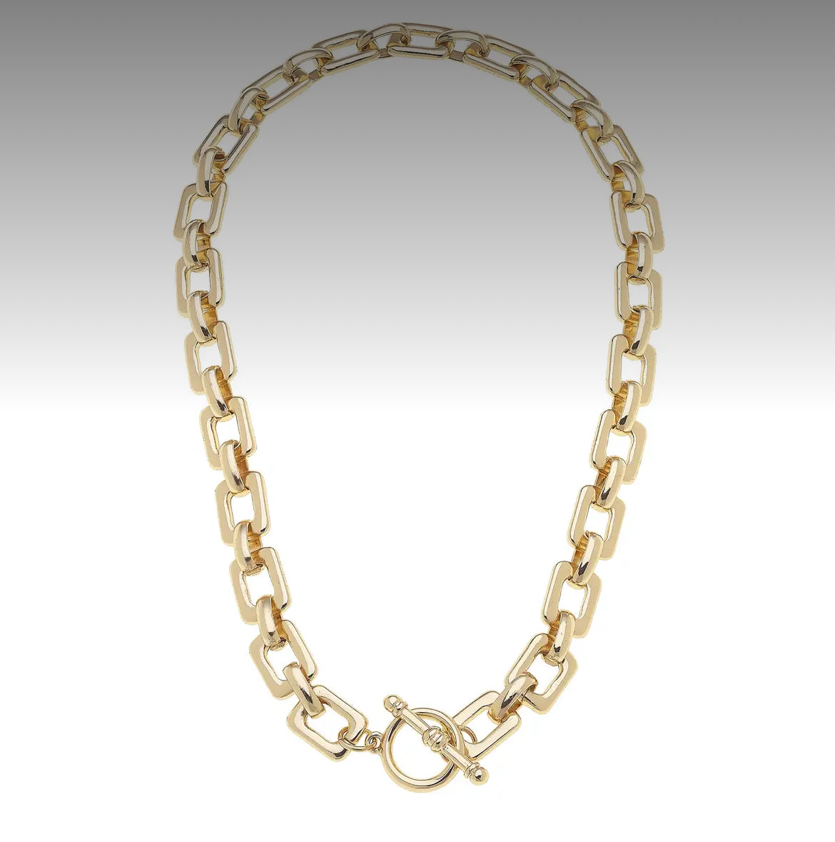Canvas Style: Conrad Chain Link Toggle Necklace and Bracelet in Shiny Gold