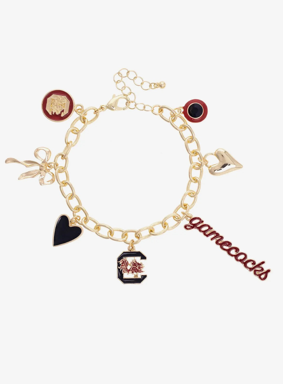 South Carolina Gamecocks CANVAS Style Enamel Icon Charm Bracelet