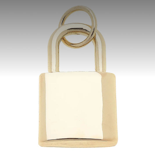 Padlock Charm in Shiny Gold