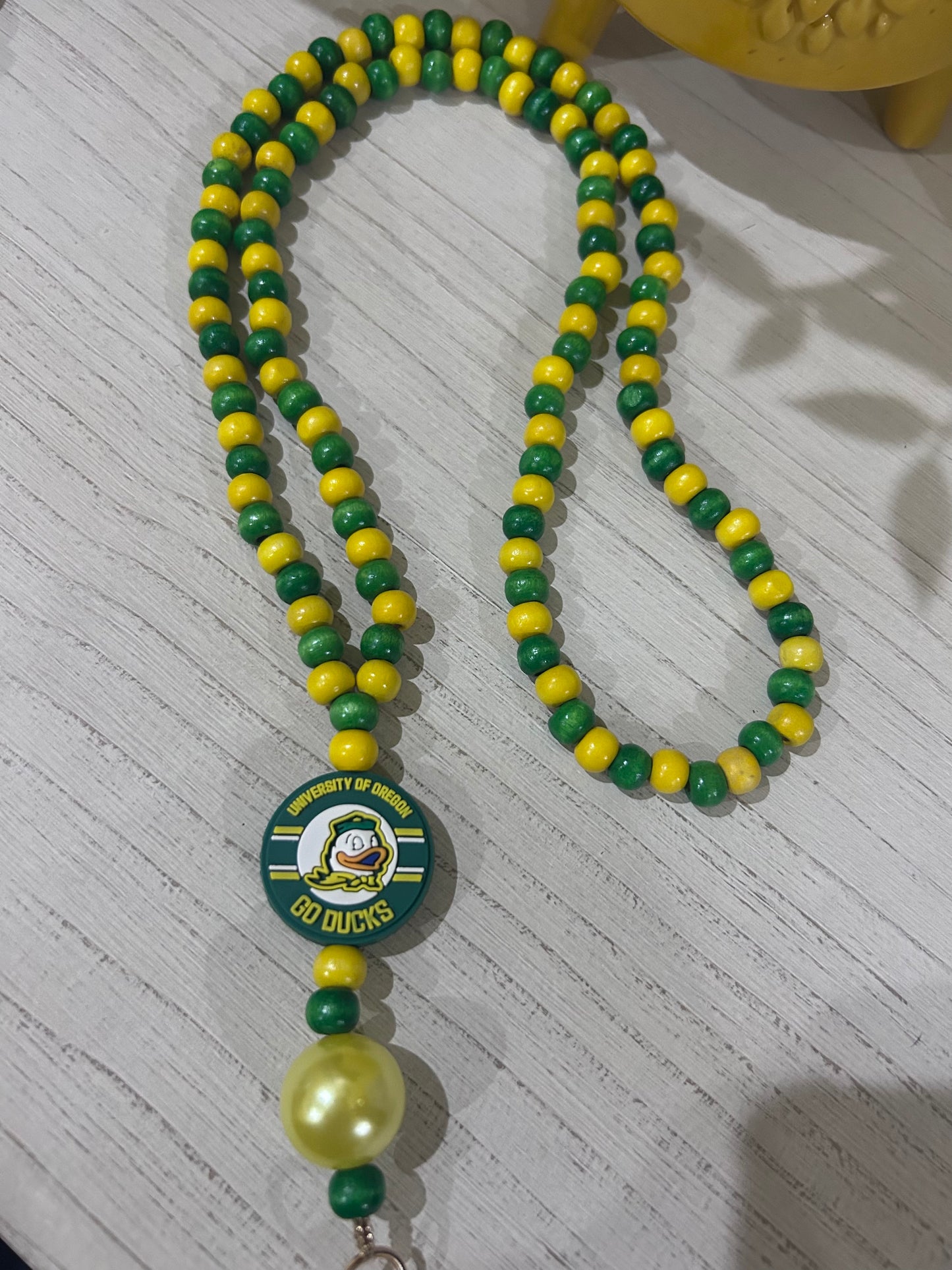 University of Oregon Ducks Custom Beaded Lanyard