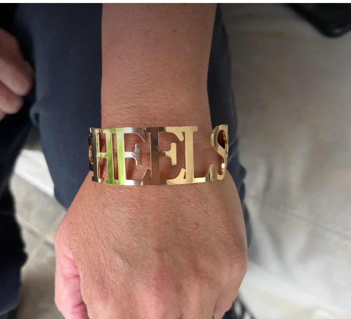 UNC Heels Bangle Cuff Bracelet Fit to Wrist