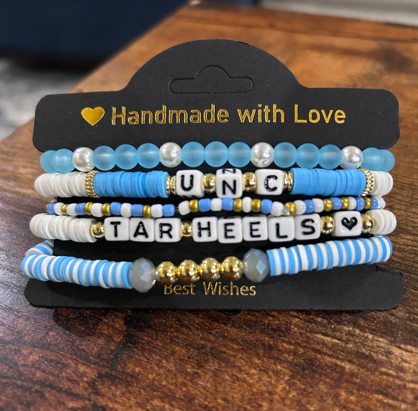 UNC Tar Heels Bracelet Stack