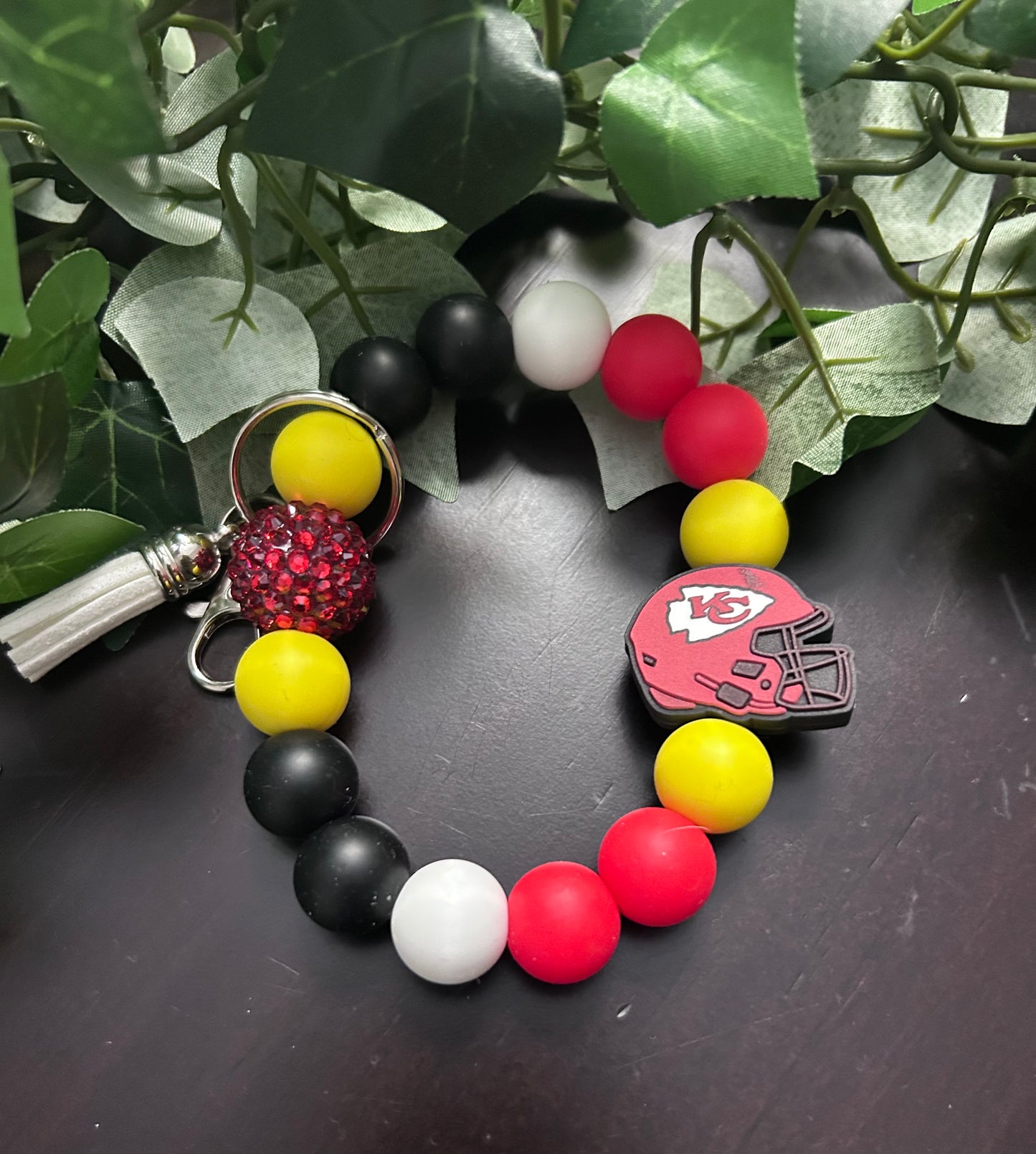 Kansas City Chiefs Silicone Beaded Keychain Wristlet