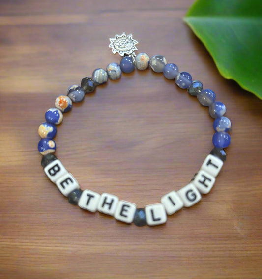 “Be The Light” Custom Beaded Inspirational Word Bracelet