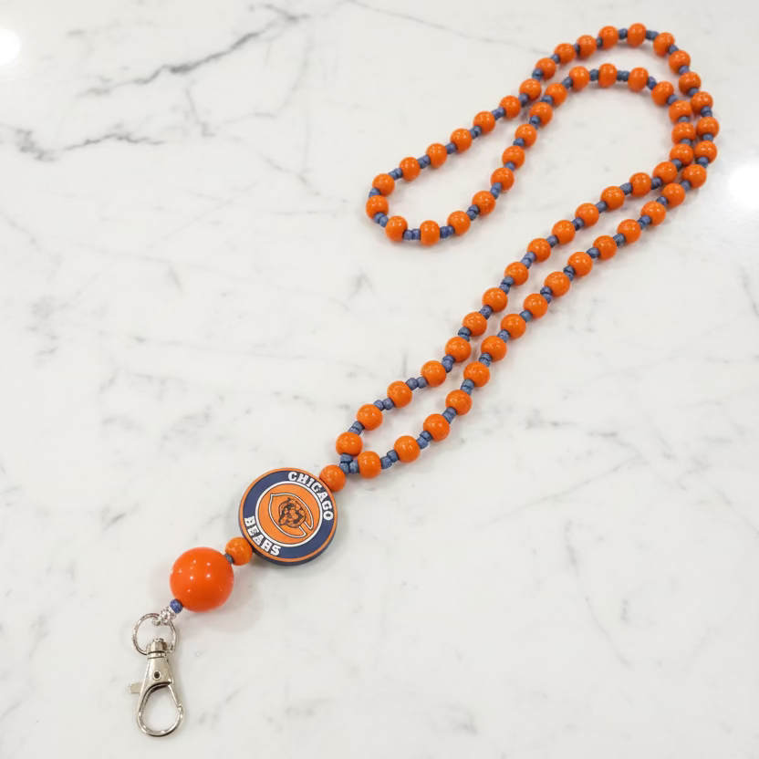 Chicago Bears Custom Beaded Lanyard