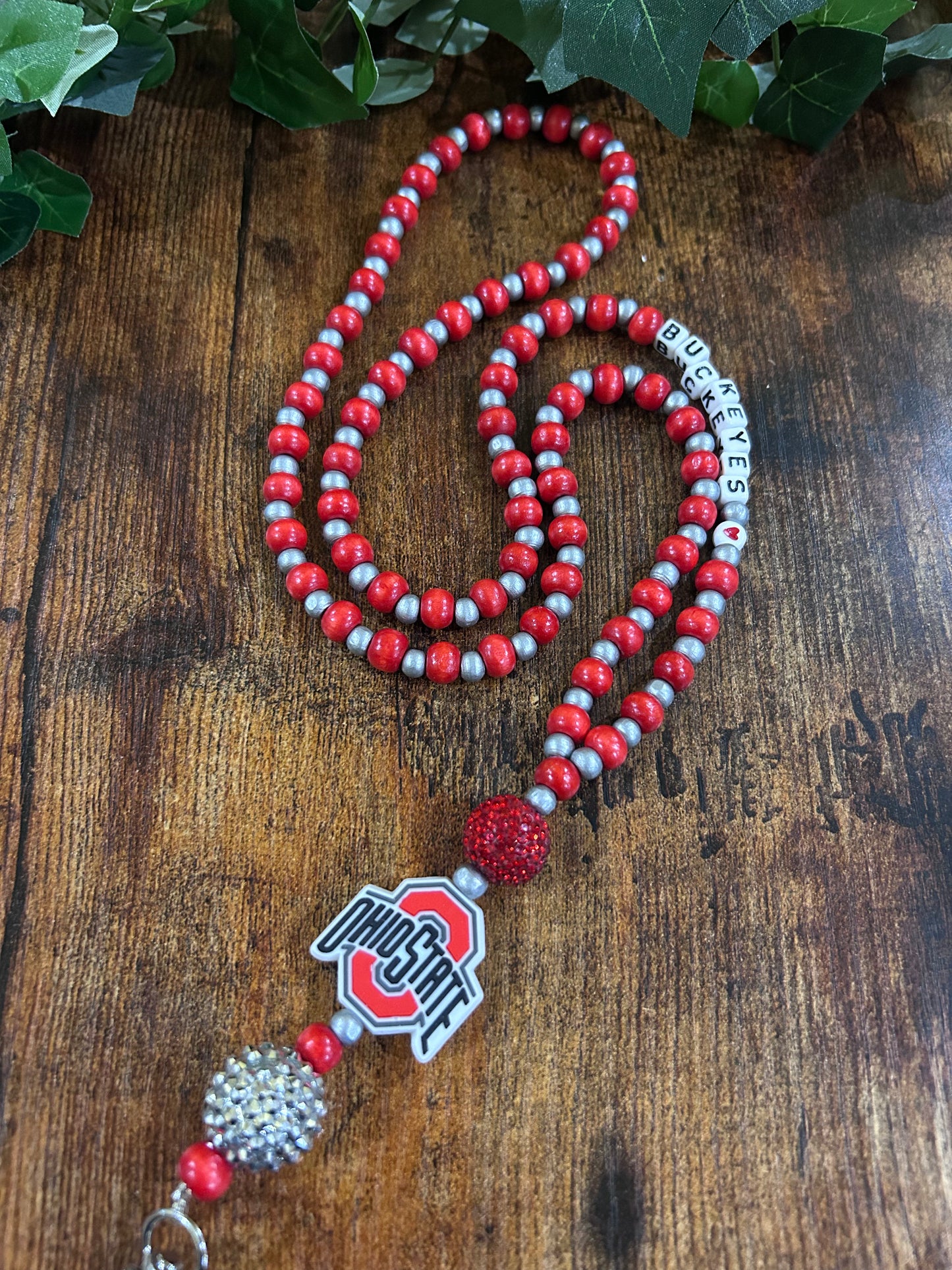 Ohio State Buckeyes Beaded Lanyard