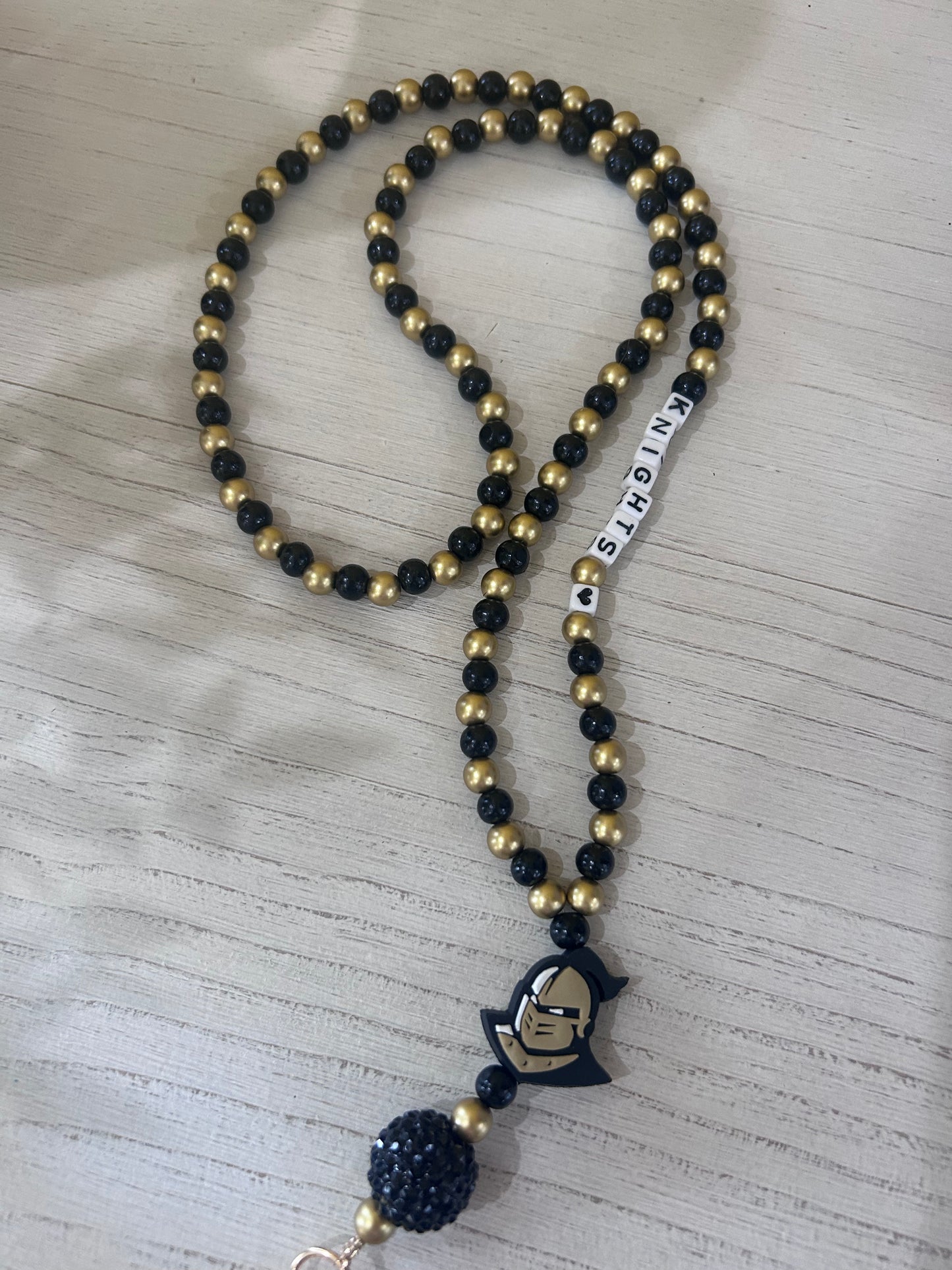 UCF University of Central Florida Knights Custom Beaded Lanyard