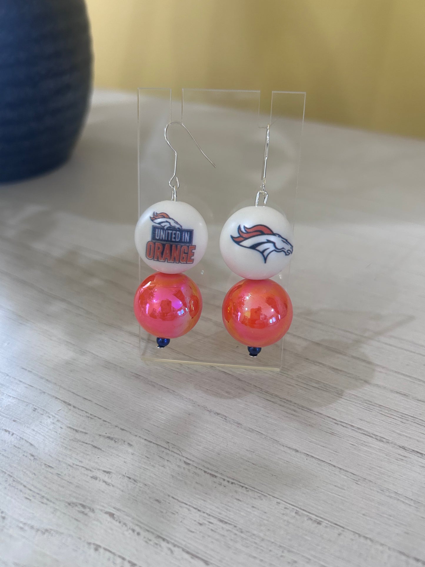 Denver Broncos NFL Custom Beaded Gameday Earrings
