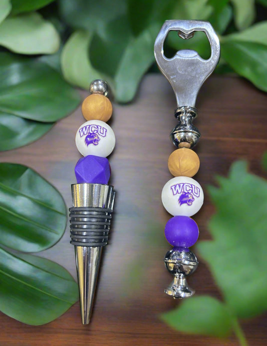 WCU Western Carolina University Catamounts Wine Stopper and Bottle Opener