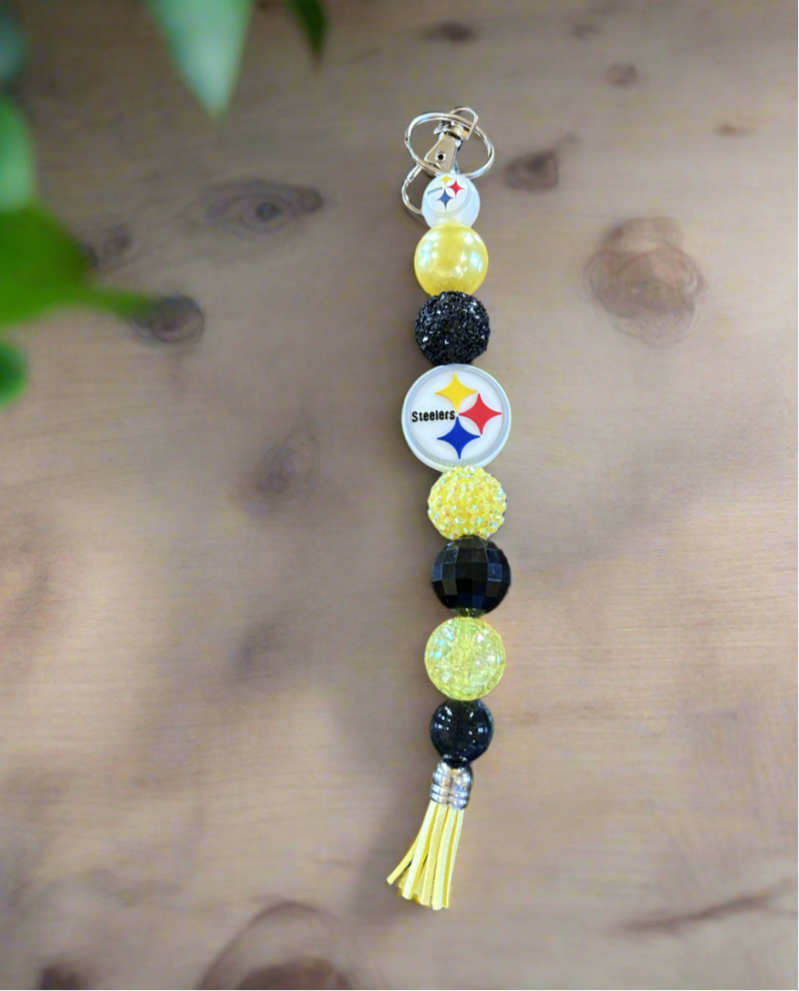 Pittsburgh Steeler Beaded Keychain