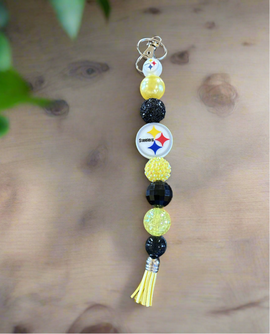 Pittsburgh Steeler Beaded Keychain