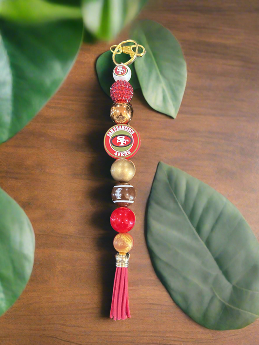 San Francisco custom beaded keychain